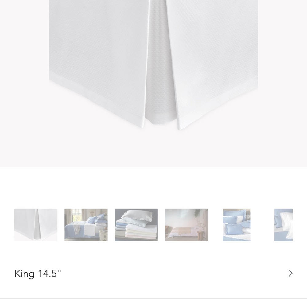 Matouk King Diamond Pique bed skirt